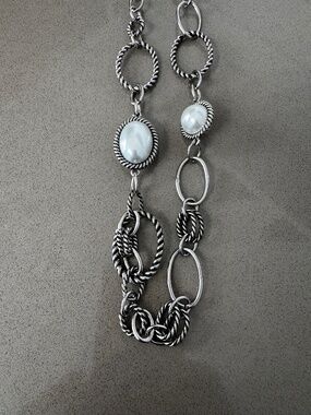 Silver and Pearl Statement Necklace